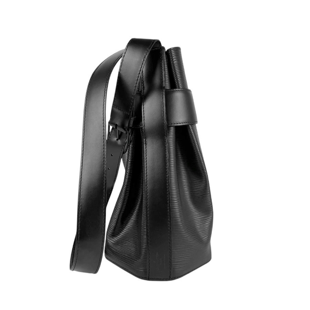 Louis Vuitton Noir Black des Paules Epi Shoulder Bag Leather Sac Black